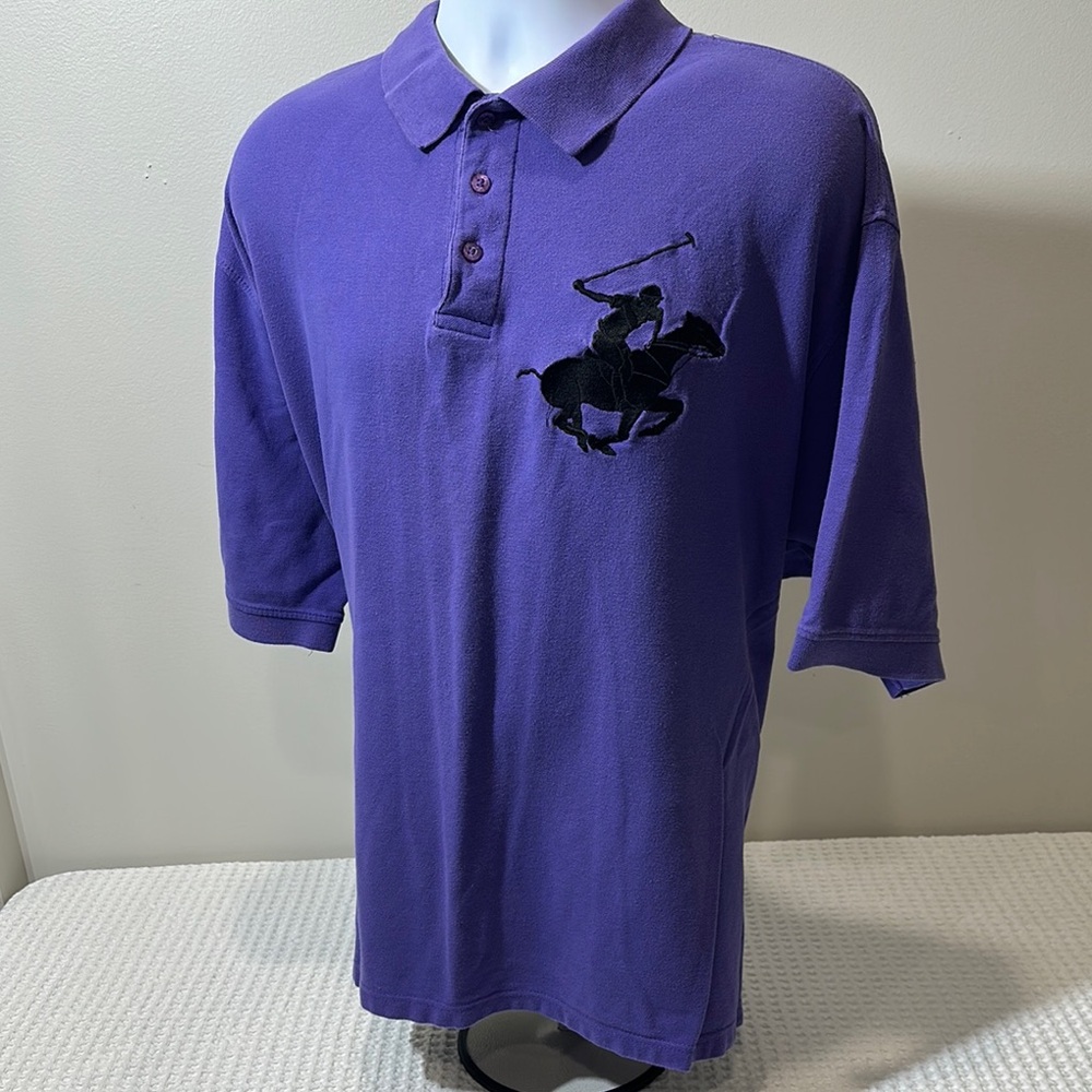 Beverly Hills Polo Club Purple Polo Shirt Classic Design
